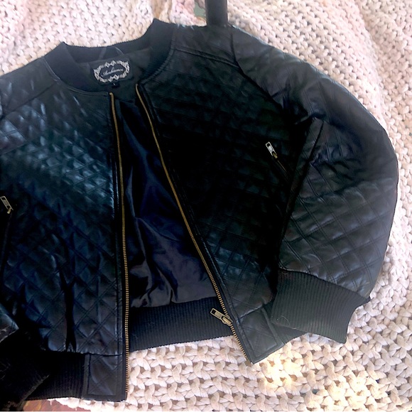 Ambiance black quilted bomber jacket - Picture 1 of 8